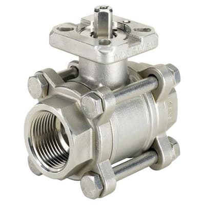 Burkert 2/2-Way Ball Valve, 3-Piece, Type 2654